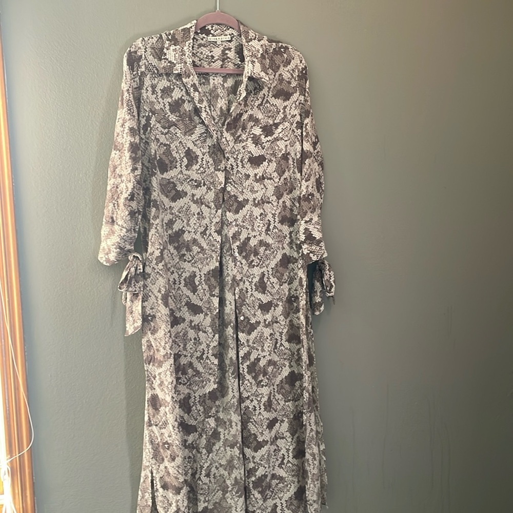Alice + Olivia Python Long Tunic Top Duster Dress… - image 1